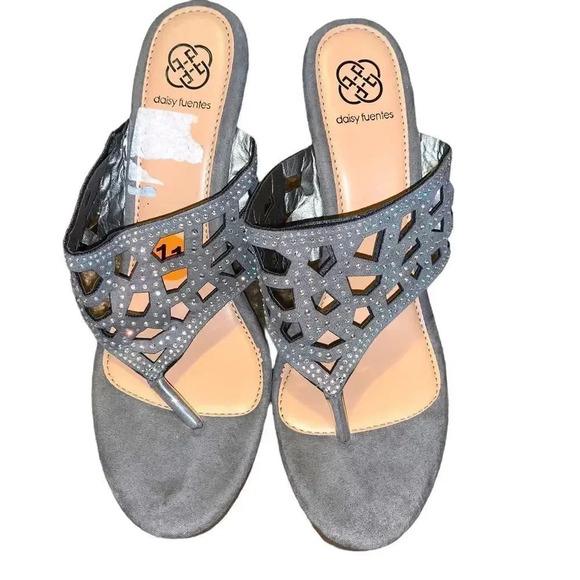 Daisy Fuentes bling wedge heels - Picture 3 of 5